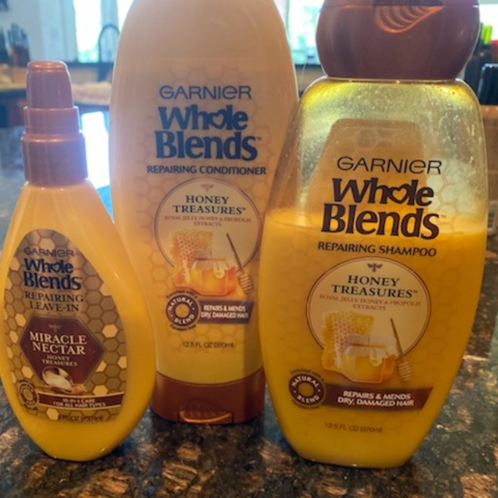 3 GARNIER Whole Blends HONEY TREASURES Repair SHAMPOO Conditioner MIRACLE NECTAR